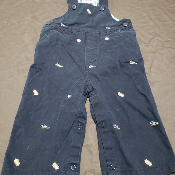 Vintage Overalls Embroidered Football Shoes Kitestrings By Hartstrings 6-9M Size - Picture 1 of 4